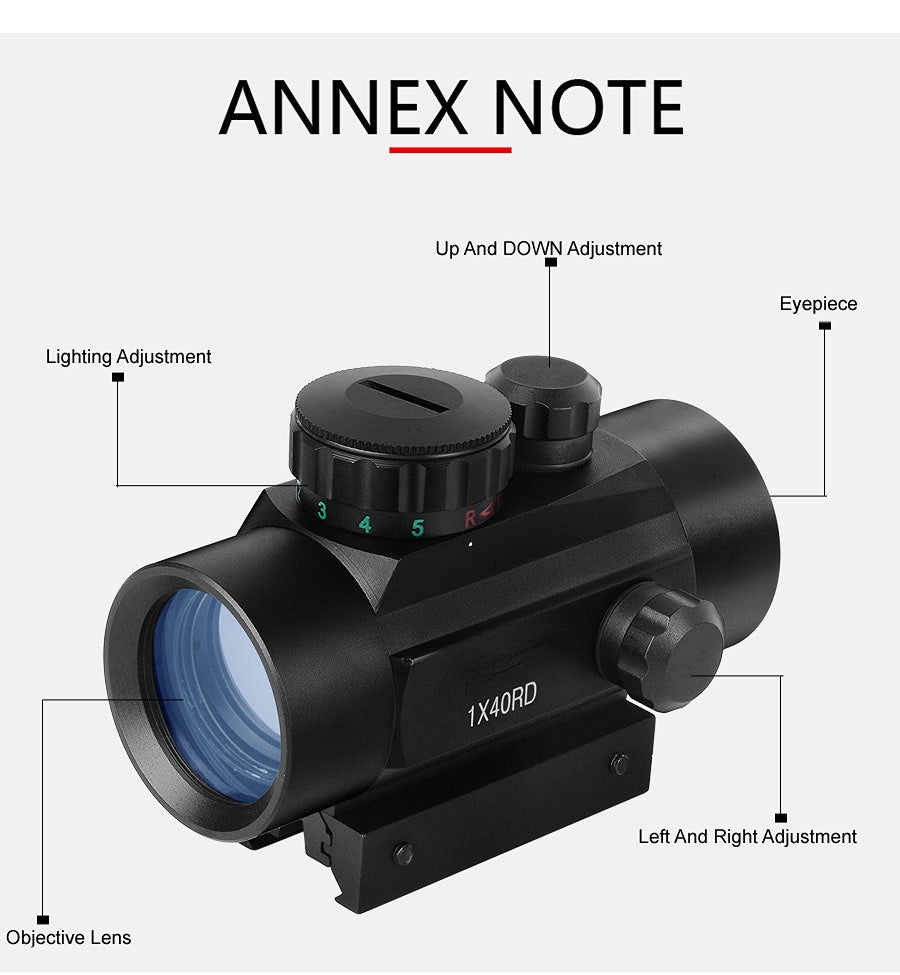 Red dot 1x40 scope with 11mm/20mm rail