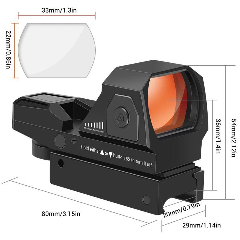 HD101AJ red dot sight for 20mm rail