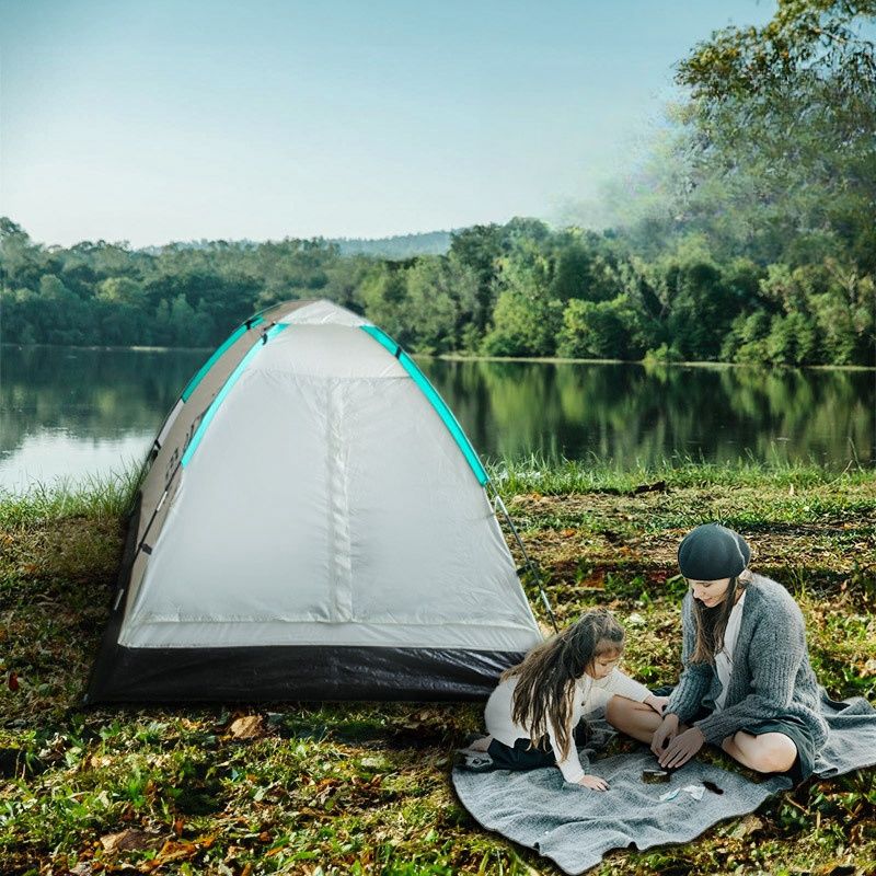 2 person outdoor hunting tent single layer fiberglass pole tent 200*140 cm