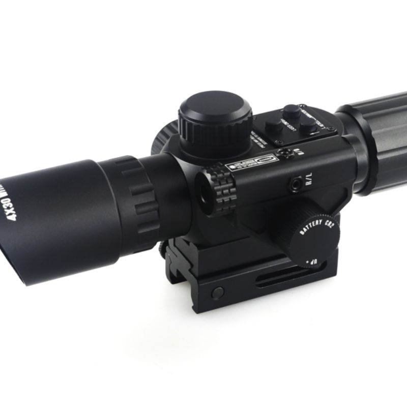 4X30IR Short Red Dot Scope Equipped with Red Laser Mechanism Fits 11mm/20mm Rails/Suitable for Air Guns