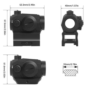 1x22mm red dot optical sight 2MOA