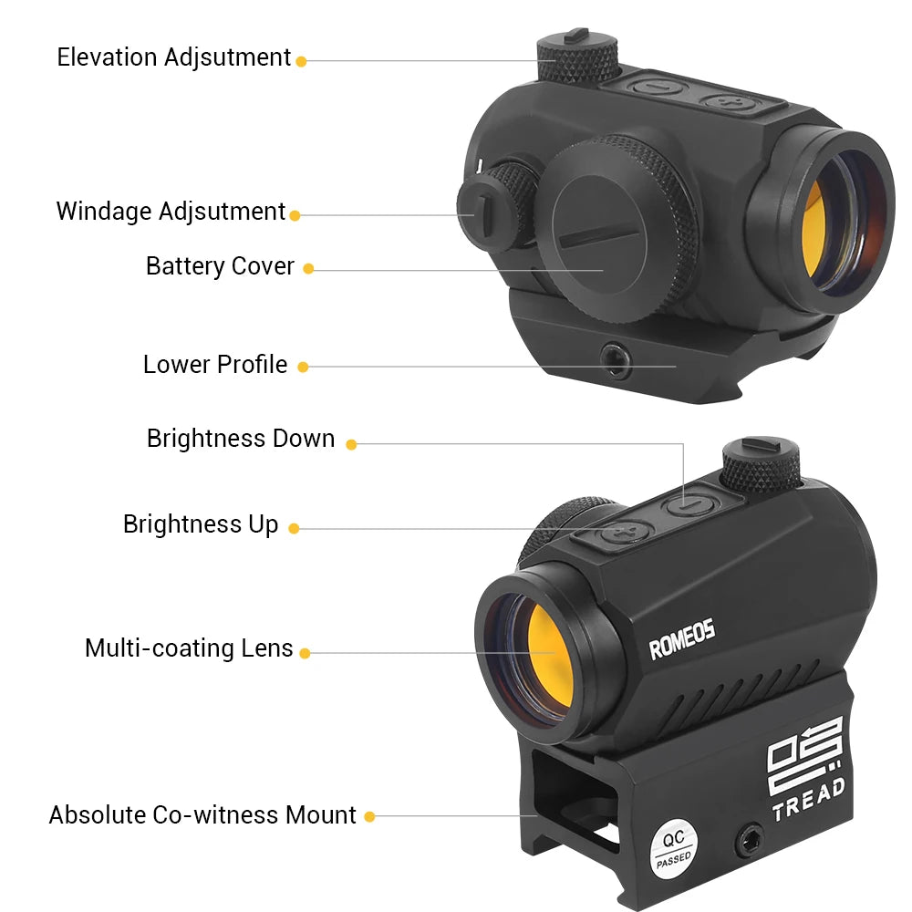 1x22mm red dot optical sight 2MOA