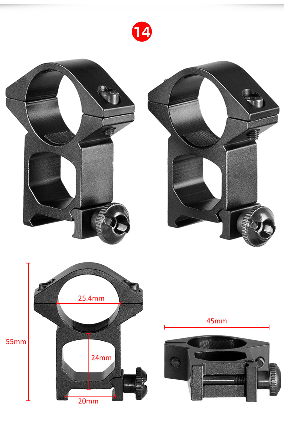 30mm/25.4mm Rifle Scope Mounting Ring