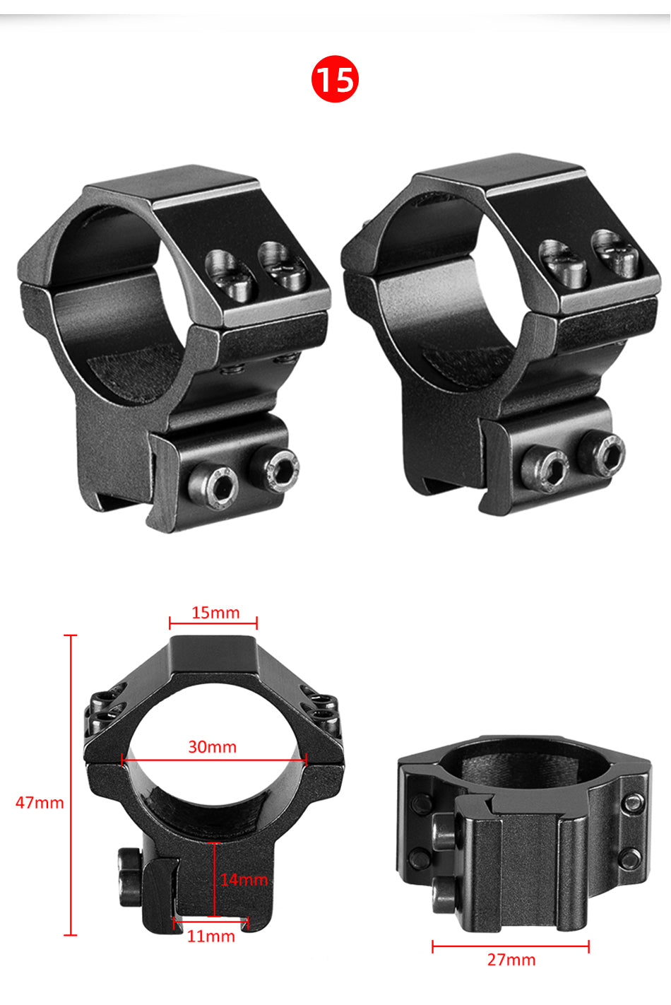 30mm/25.4mm Rifle Scope Mounting Ring