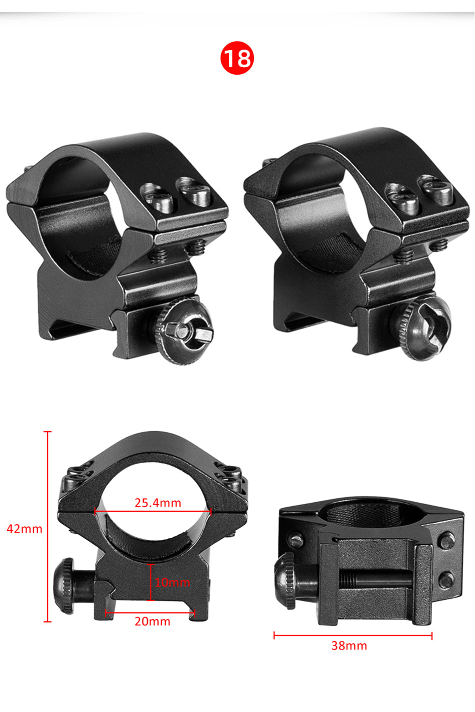 30mm/25.4mm Rifle Scope Mounting Ring