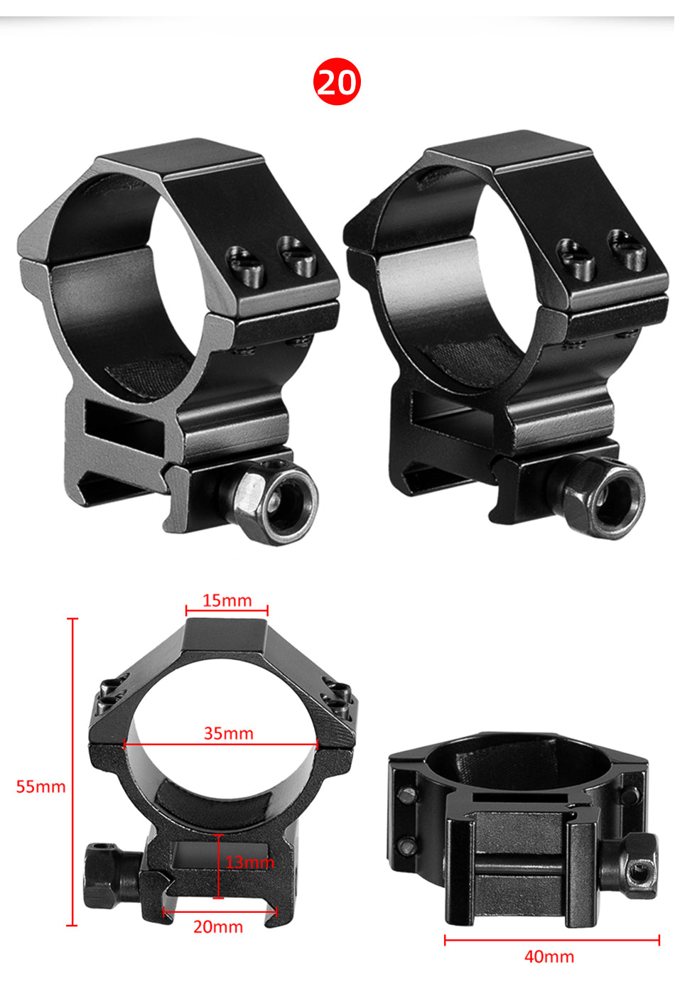 30mm/25.4mm Rifle Scope Mounting Ring