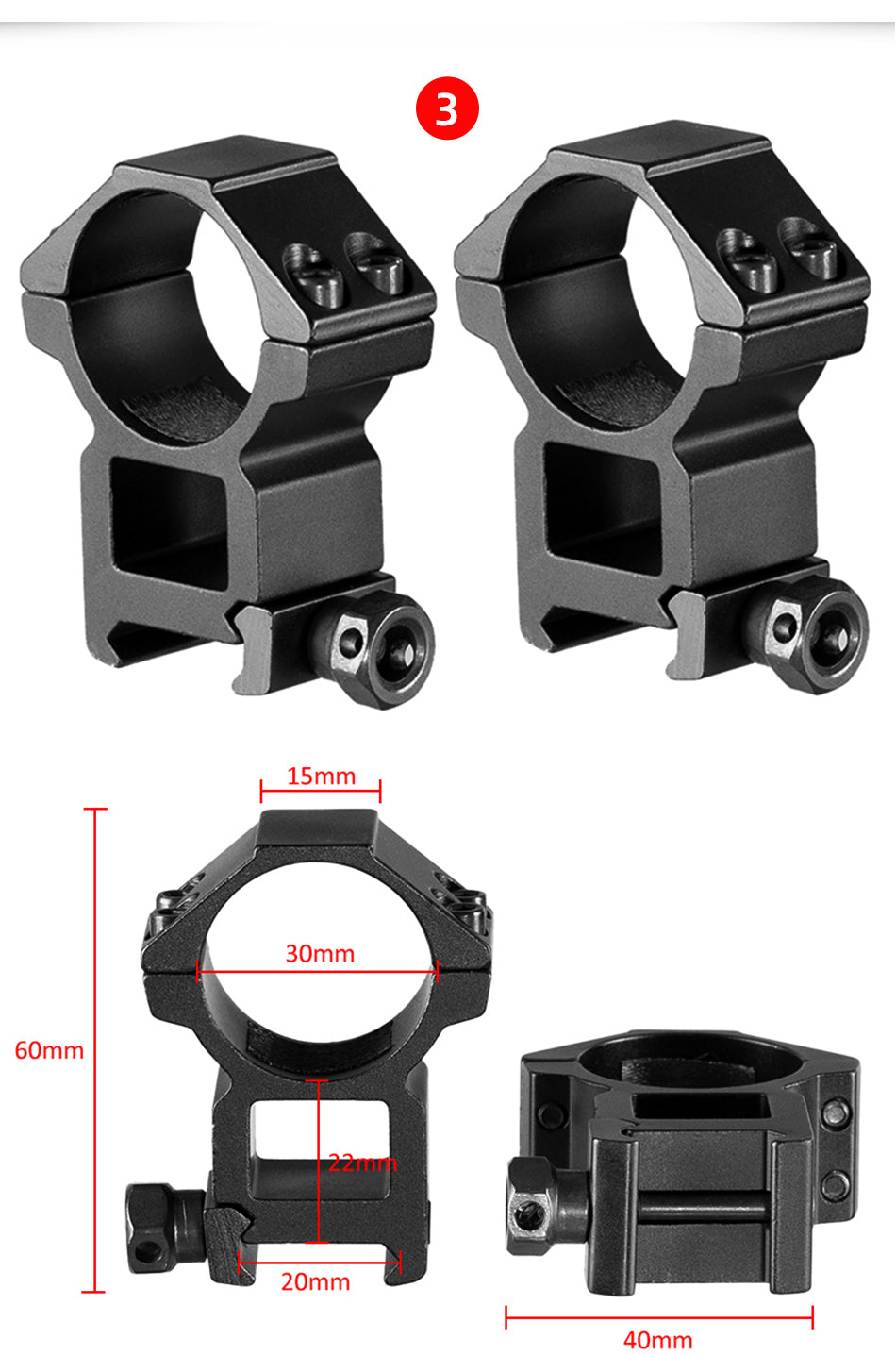 30mm/25.4mm Rifle Scope Mounting Ring