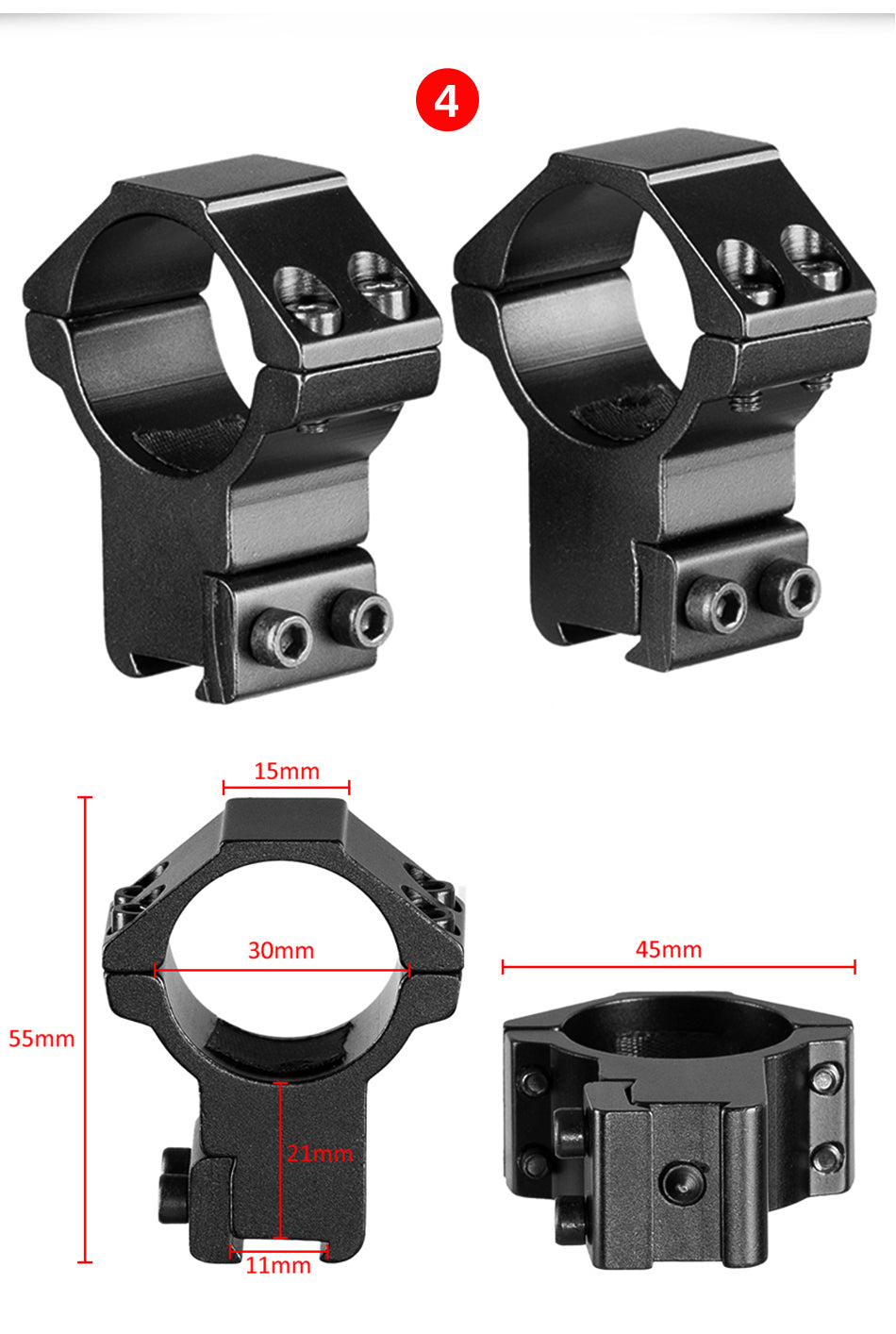 30mm/25.4mm Rifle Scope Mounting Ring