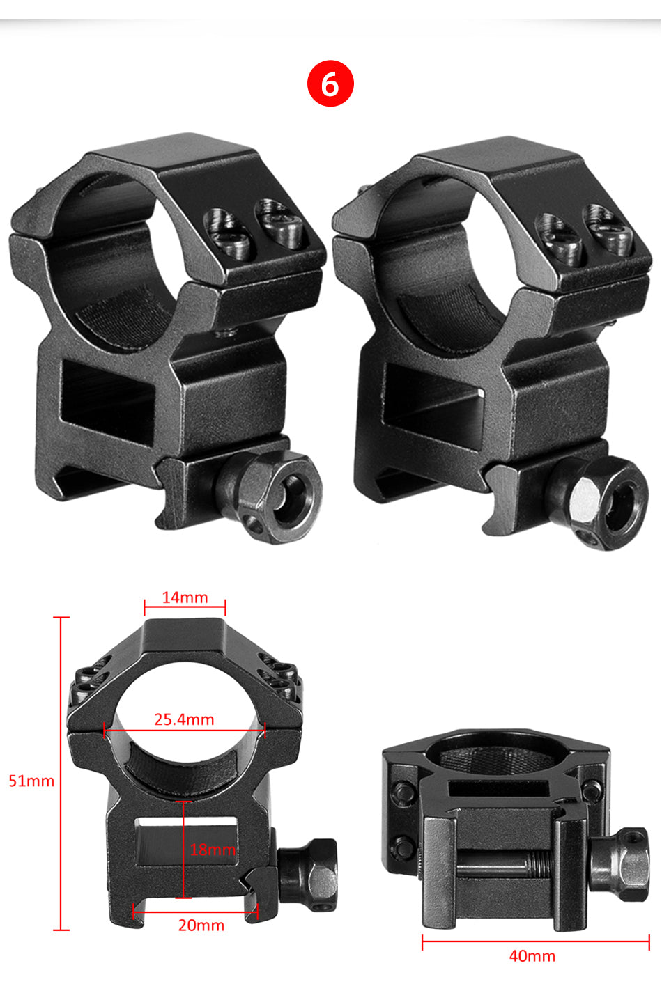 30mm/25.4mm Rifle Scope Mounting Ring