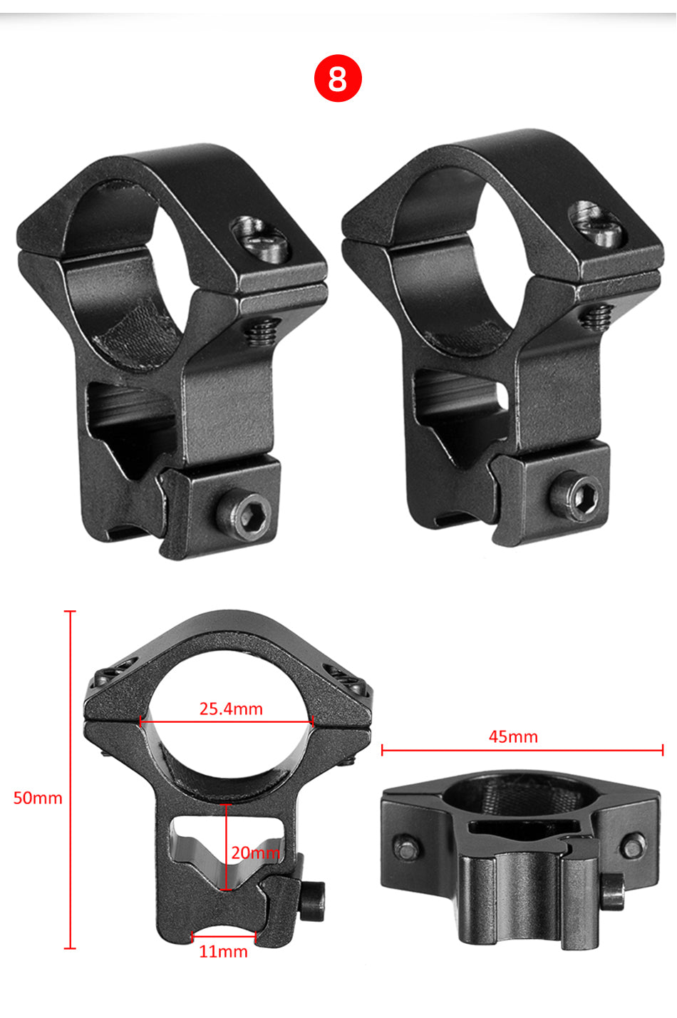 30mm/25.4mm Rifle Scope Mounting Ring